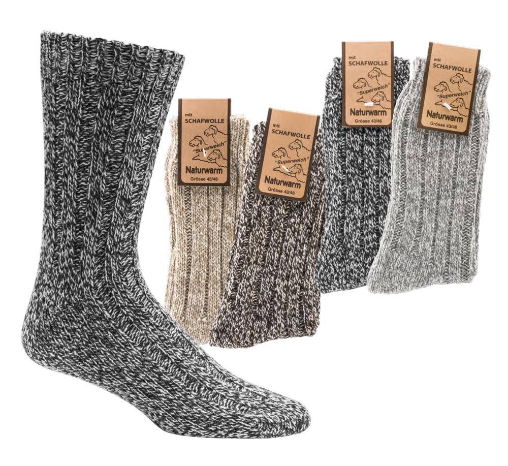 2 Paar warme Norwegersocken in Grau und Anthrazit