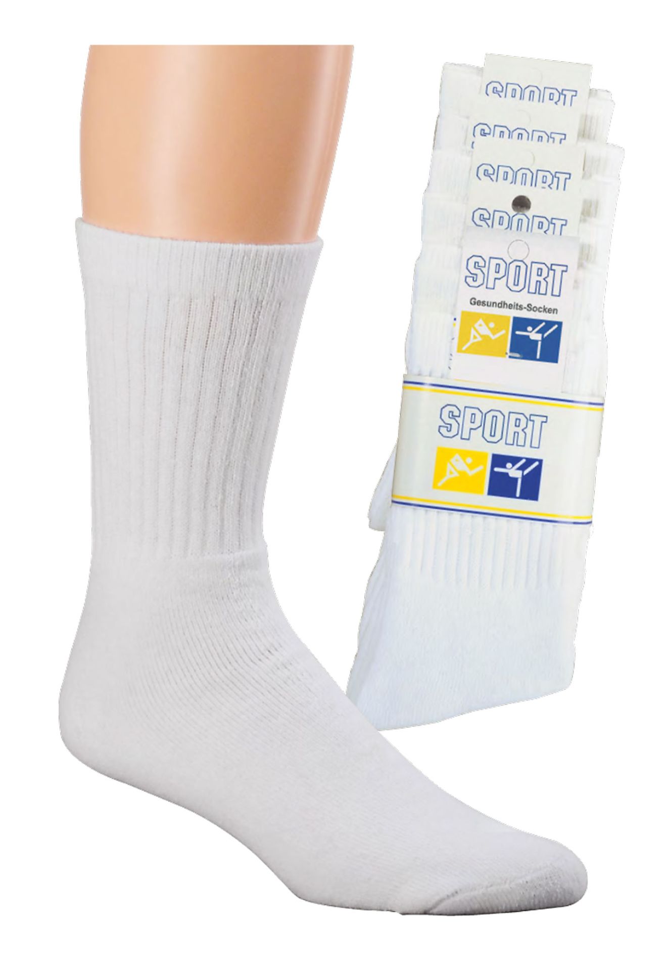 Weiße Tennissocken im Zehnerpack