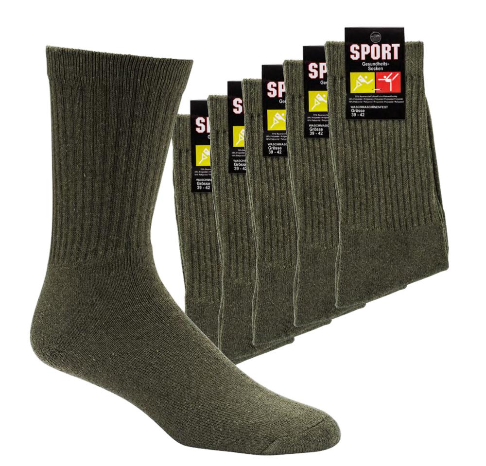 Khaki-grüne Bundeswehrsocken im Zehnerpack