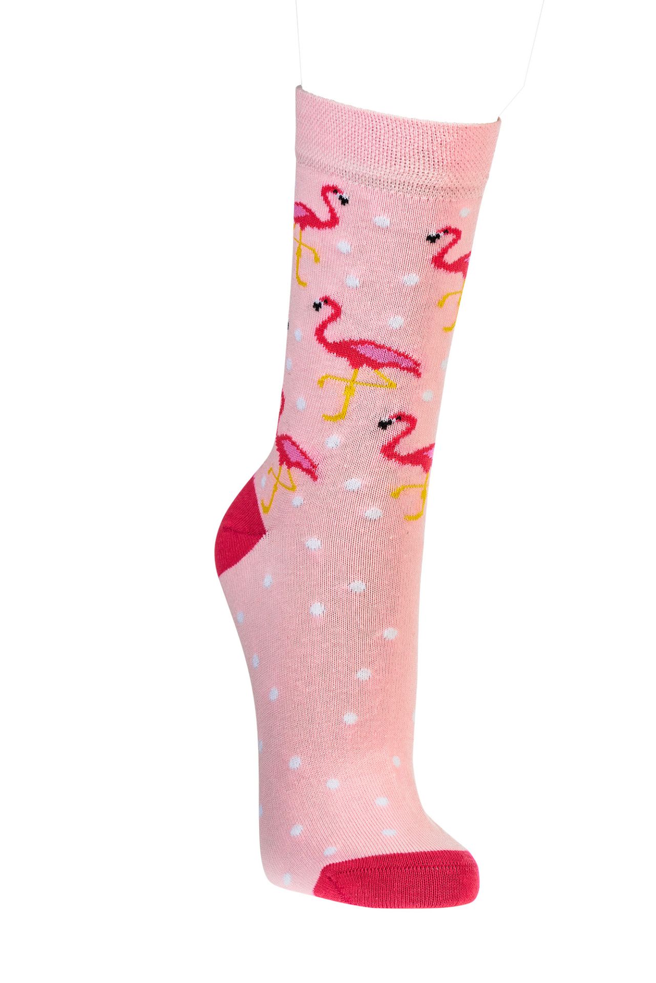 Florida Flamingo Socken am Bein dritte Ansicht
