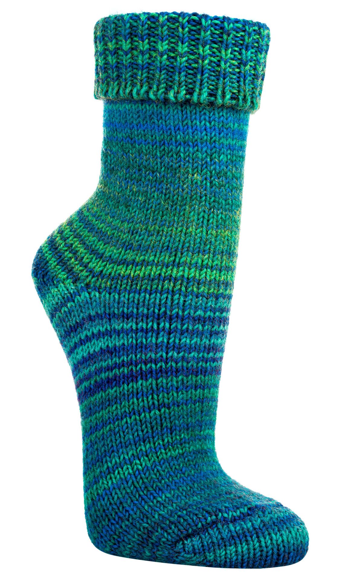 Wollsocken Blau Grün