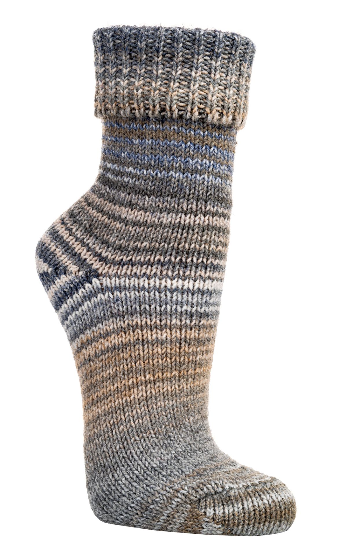Wollsocken Grau Beige
