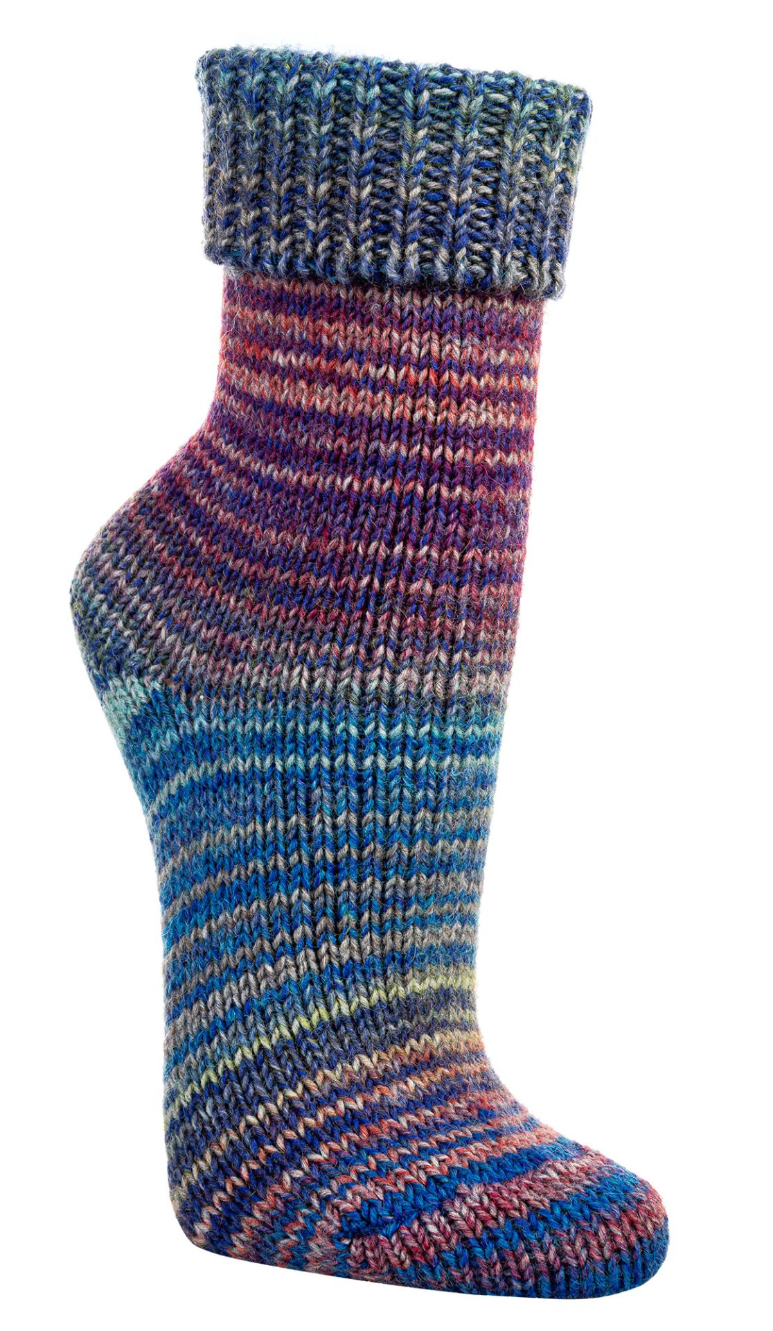 Wollsocken Blau mit Farbverlauf