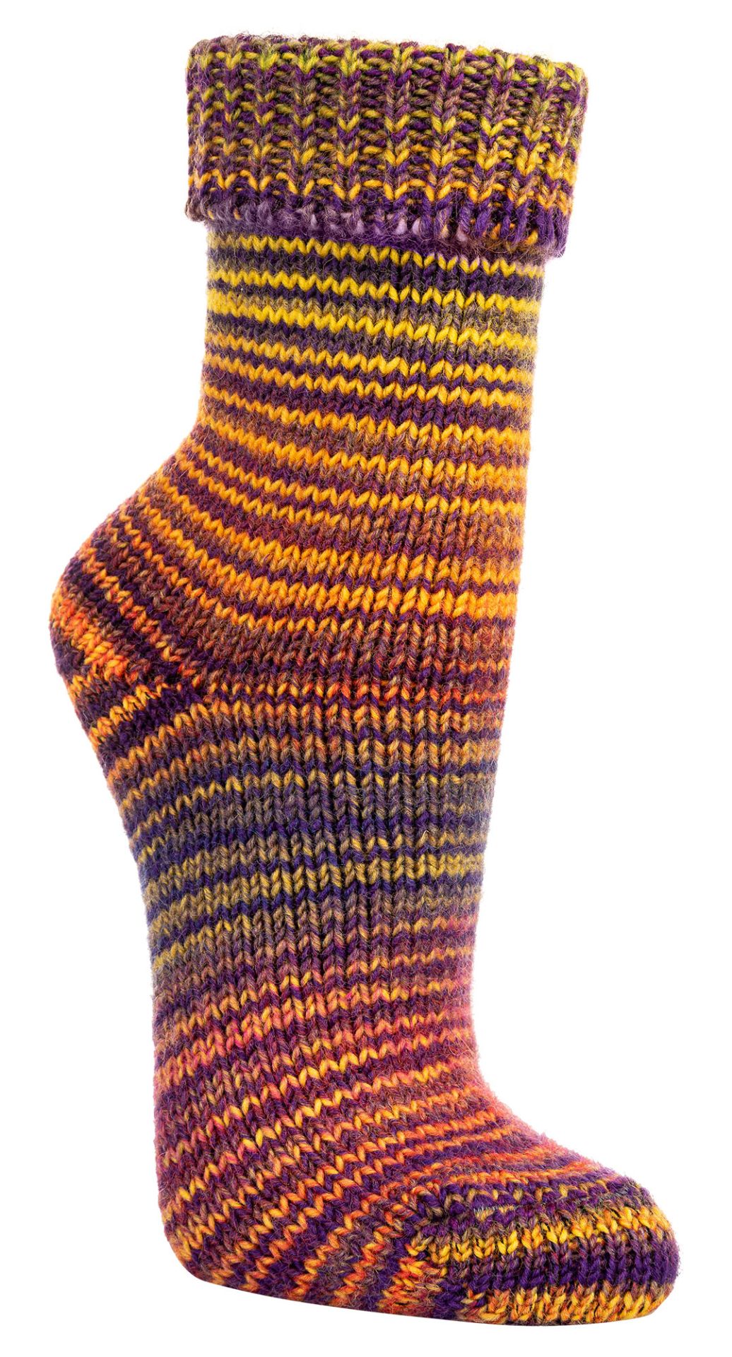 Wollsocken Gelb Lila