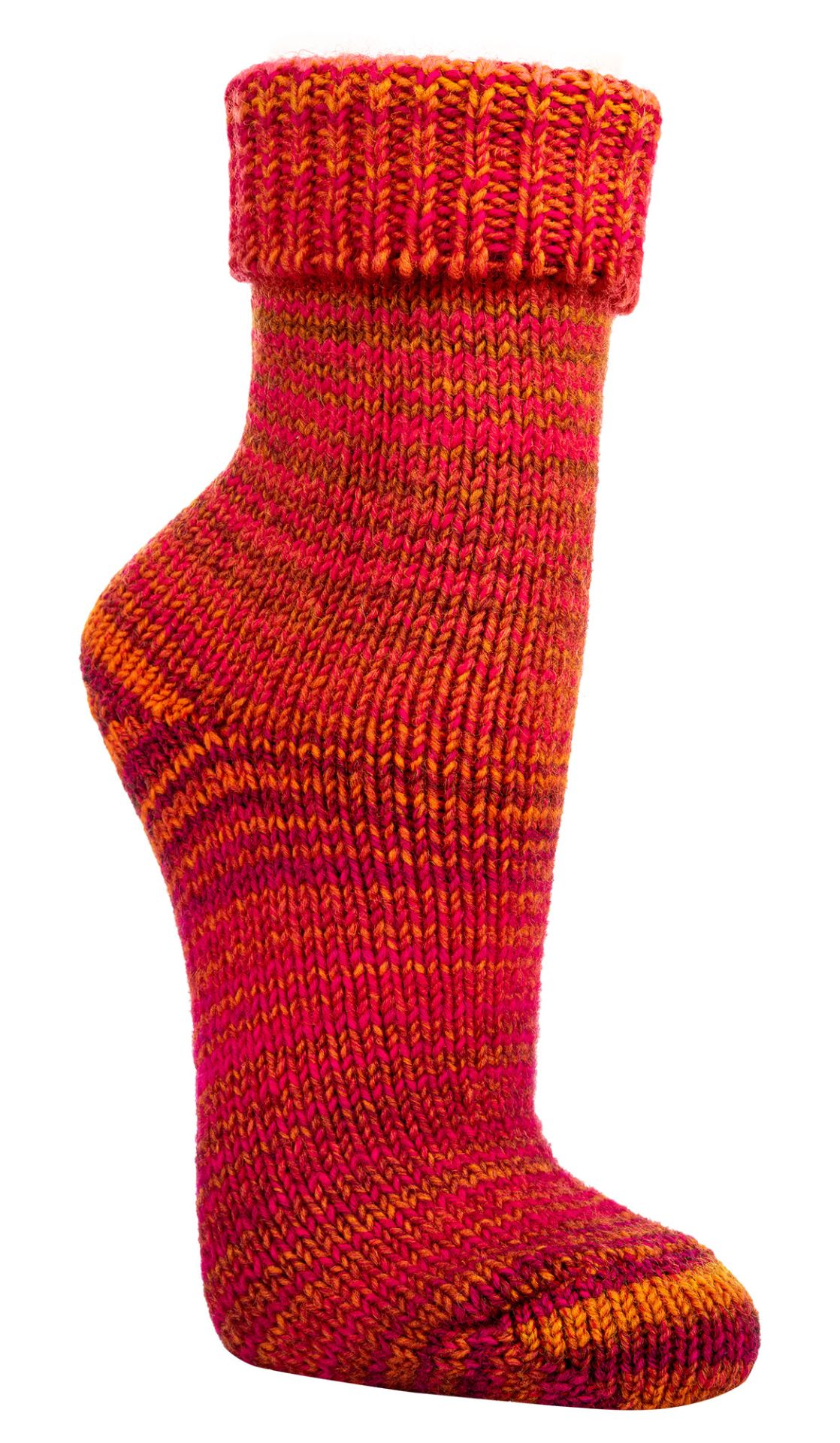 Wollsocken Orange Pink