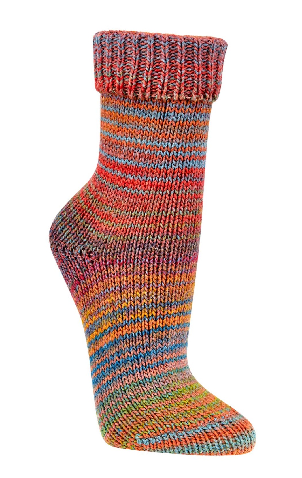 Wollsocken Regenbogen Pastell