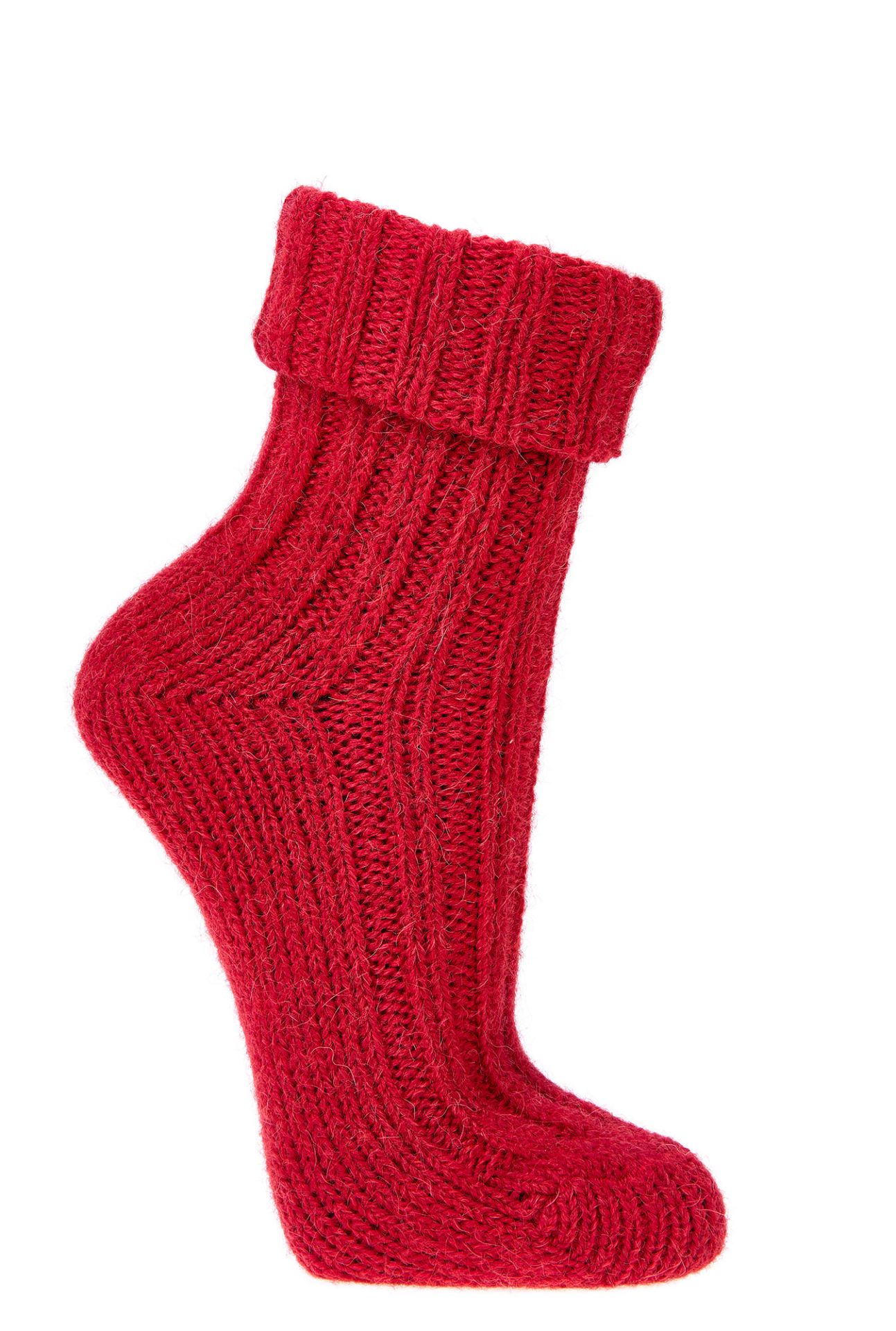 Alpaka-Wollsocken in Rot