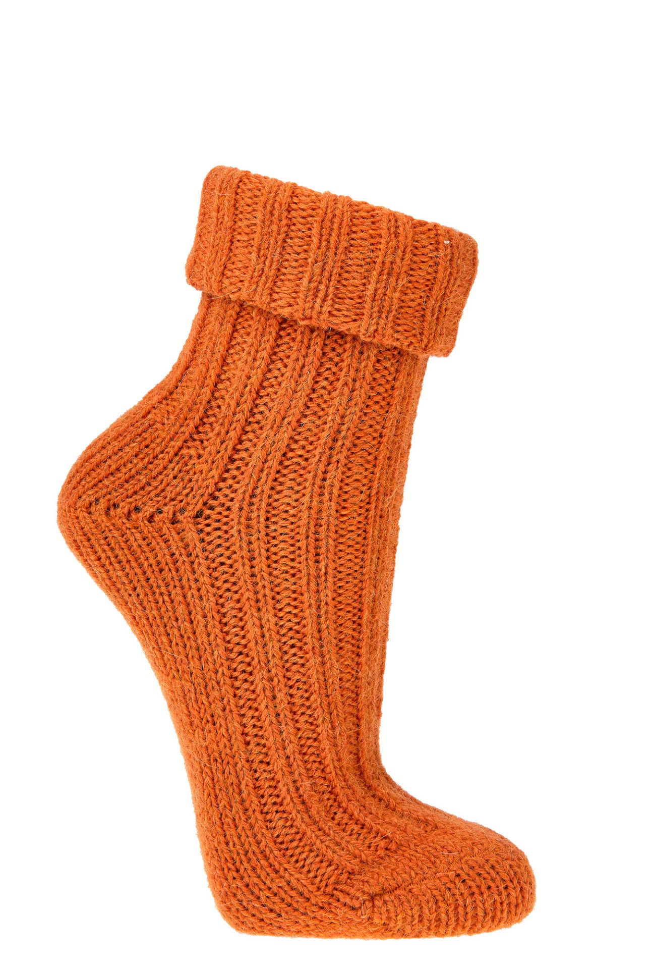 Alpaka-Wollsocken in Orange