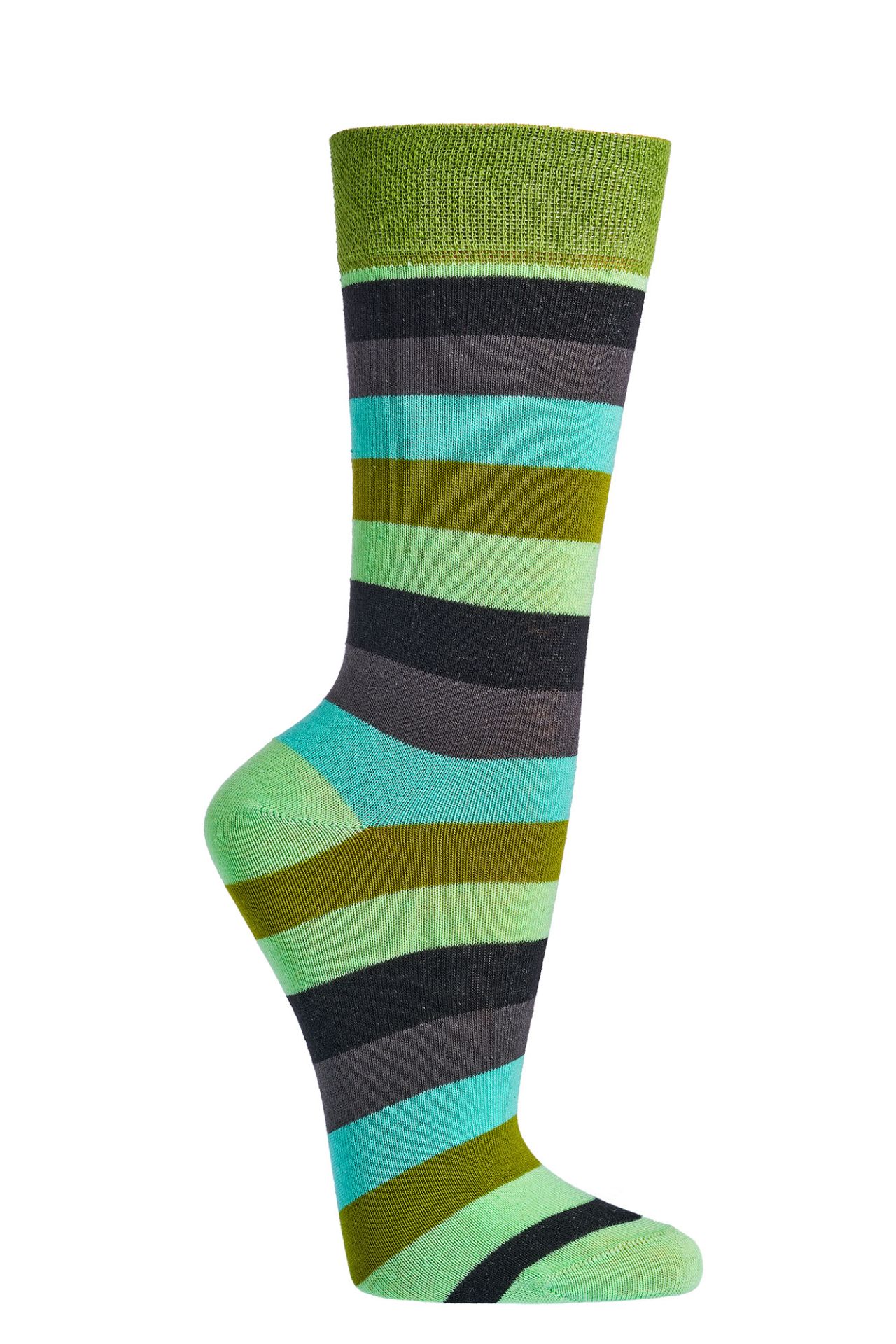 Geringelte Bio-Trendsocken Tragebild 3