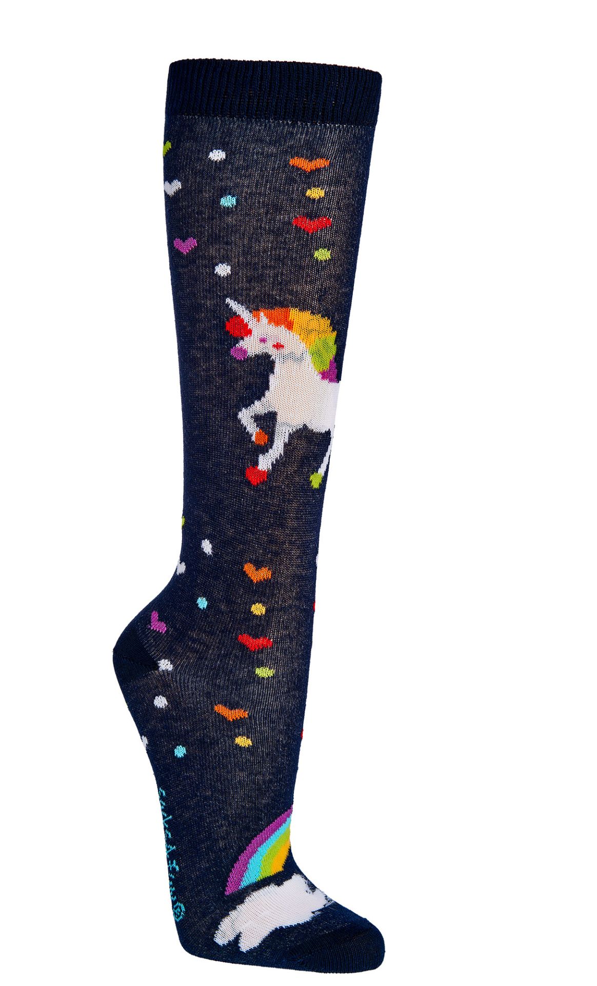 Bunte Kinder-Kniestrümpfe mit Einhornmotiven