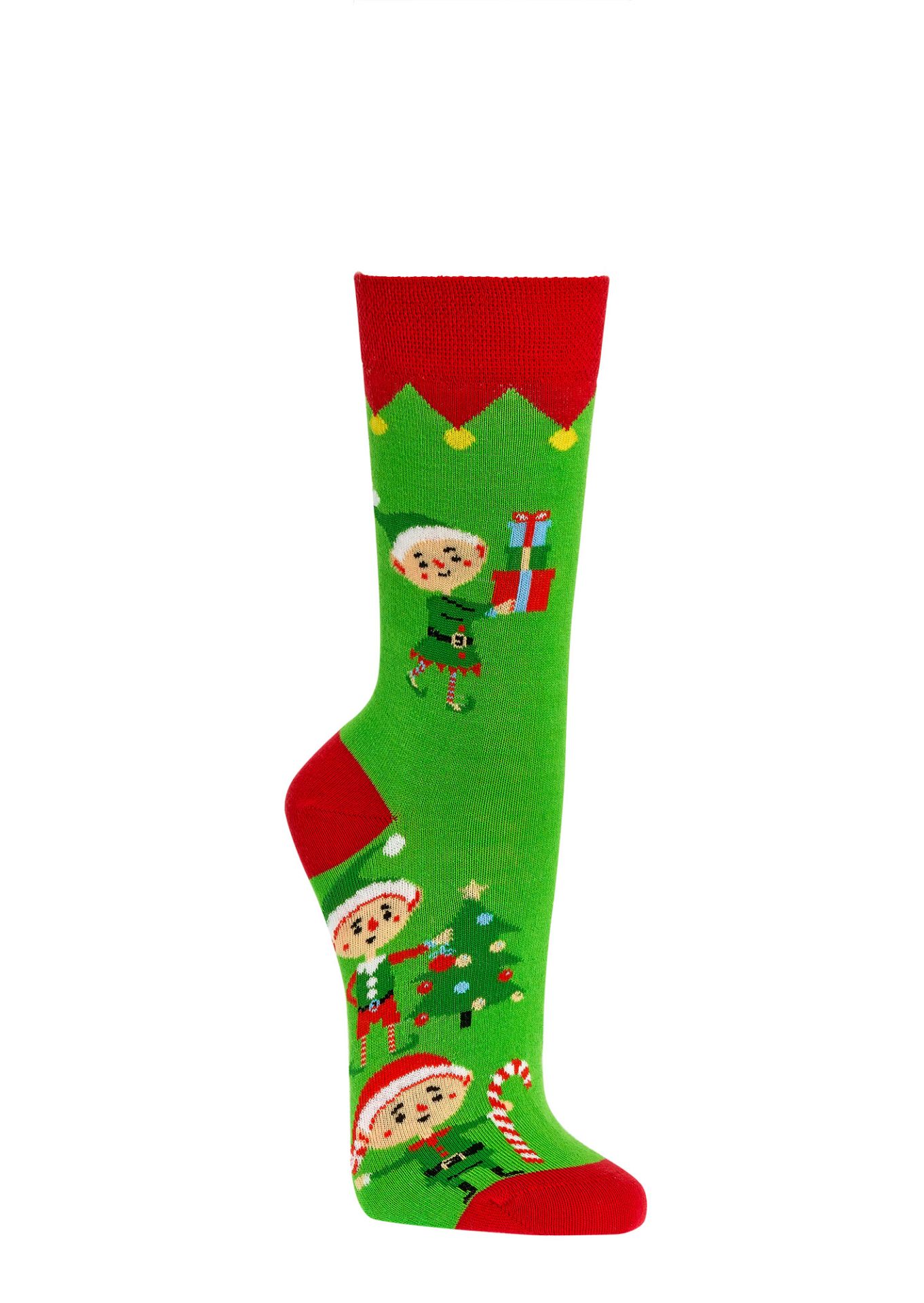 Weihnachts-Elfen Socken getragen