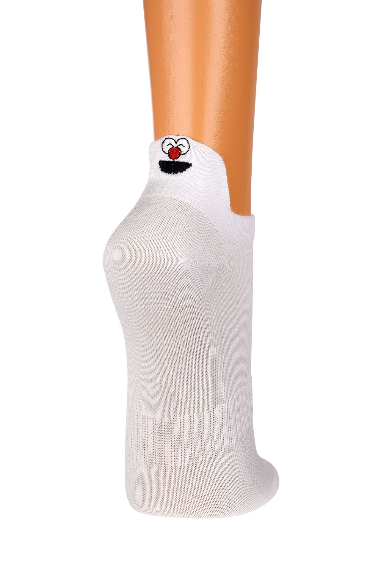 Weiße Smiley Sneakersocken