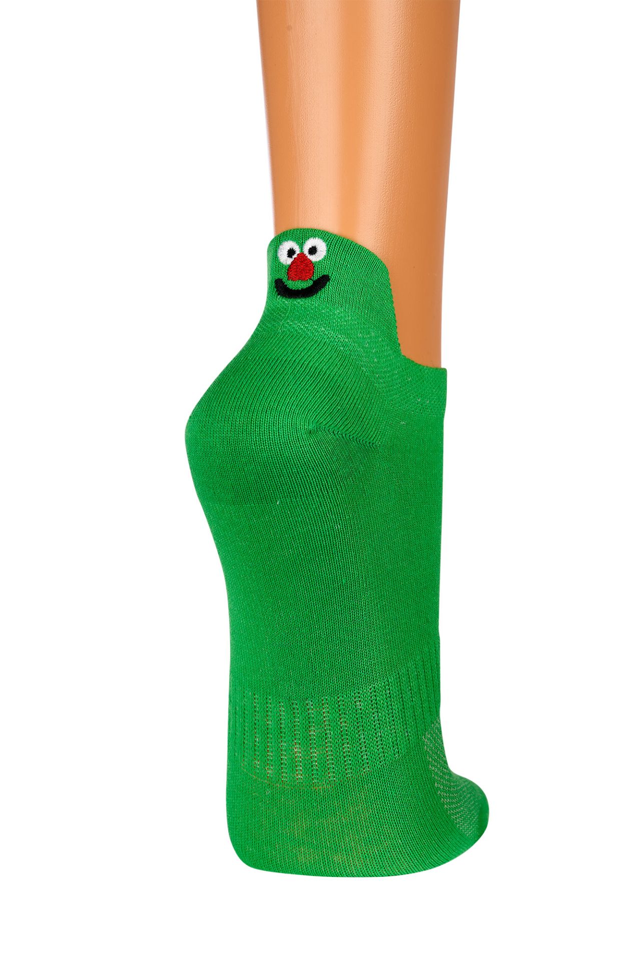 Grüne Smiley Sneakersocken