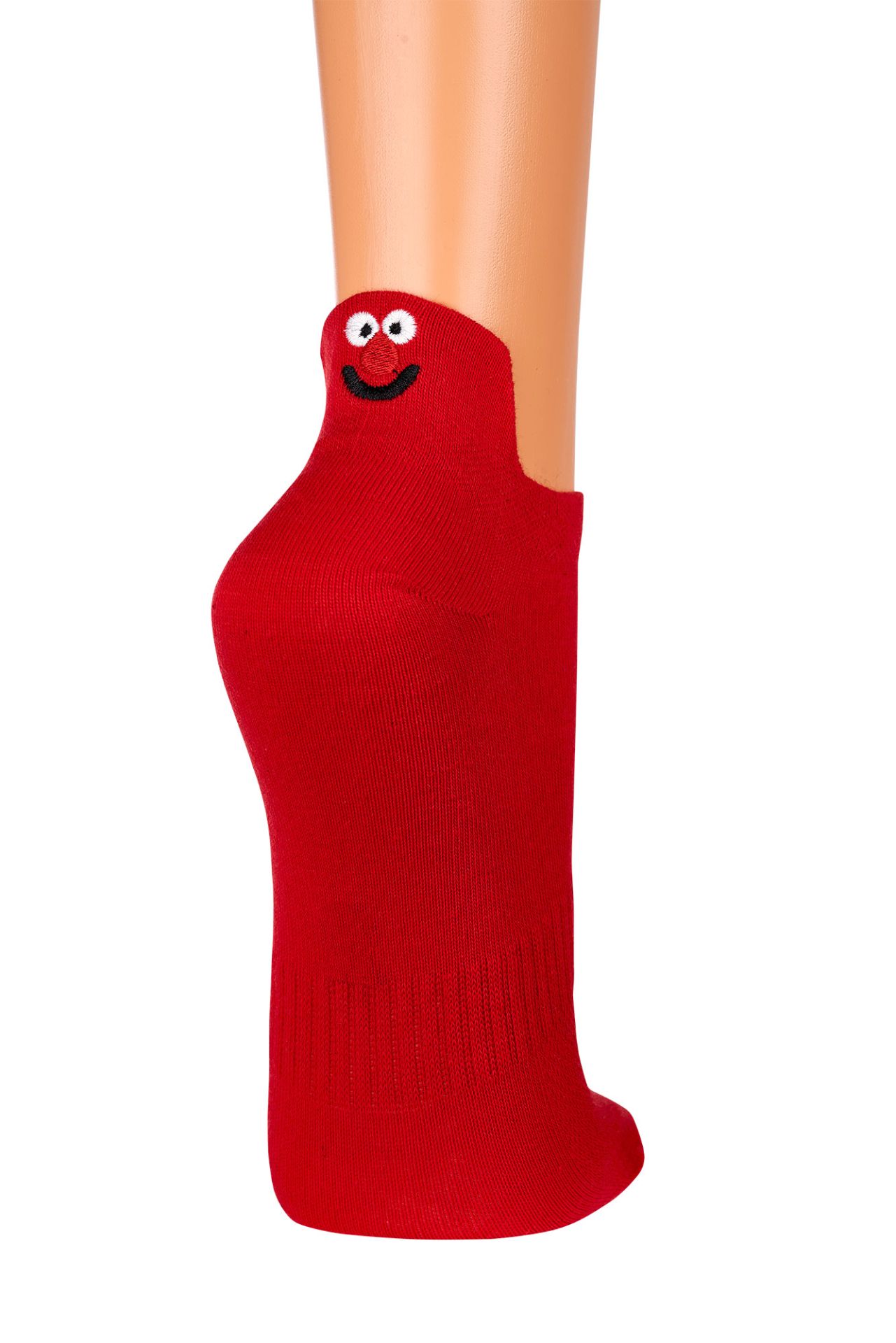 Rote Smiley Sneakersocken