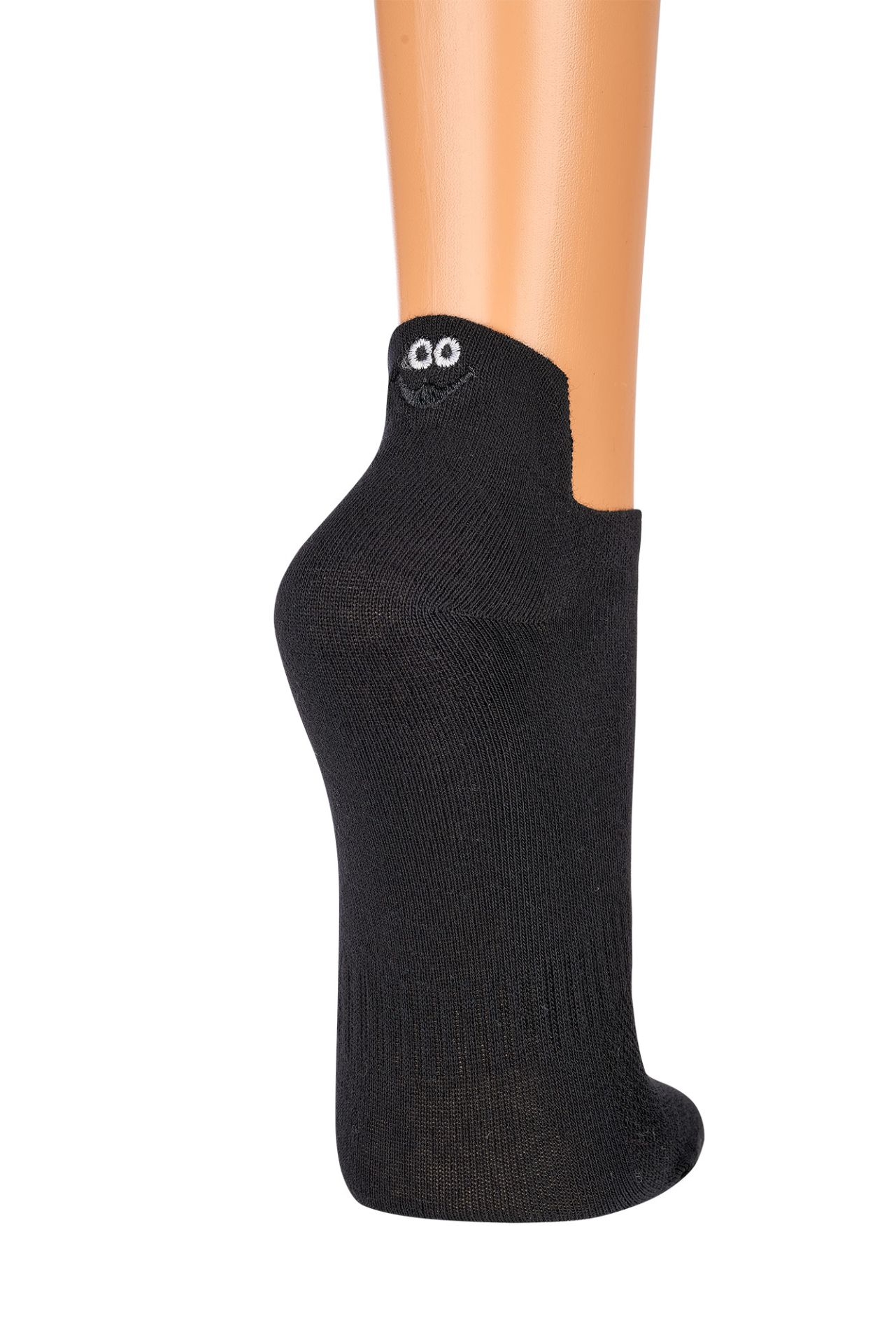 Schwarze Smiley Sneakersocken