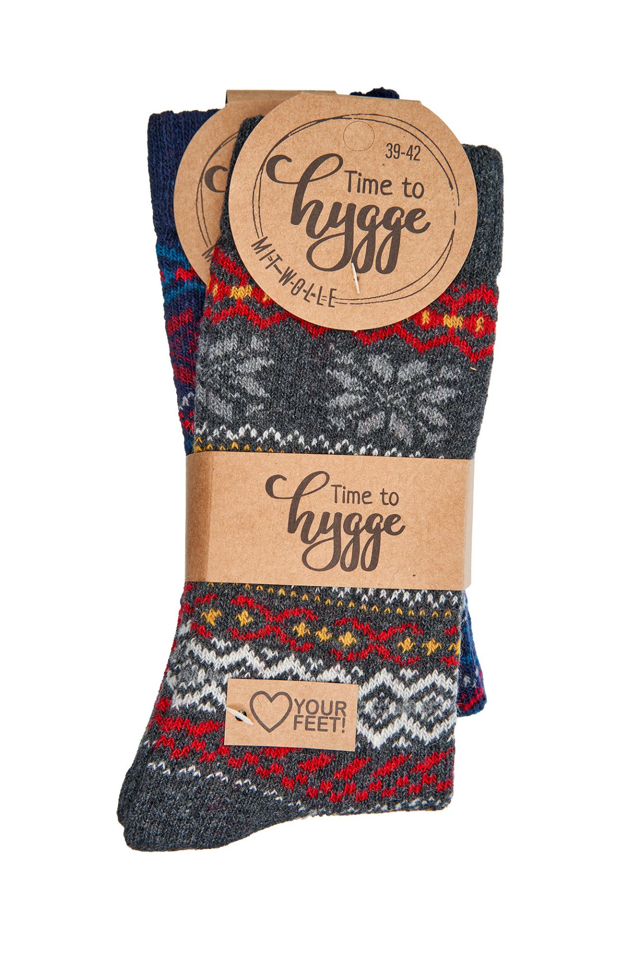 Hygge Wollsocken getragen