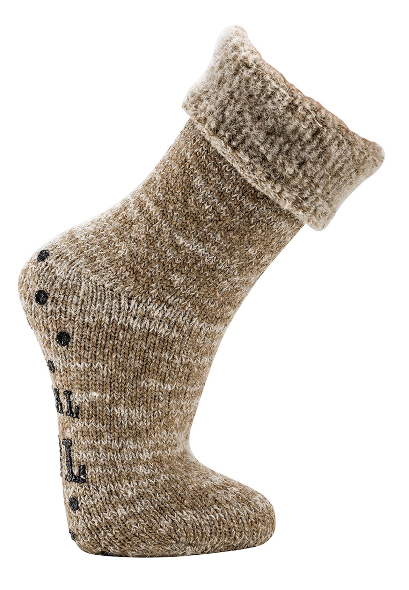 ABS-Thermo-Wollsocken in Beige