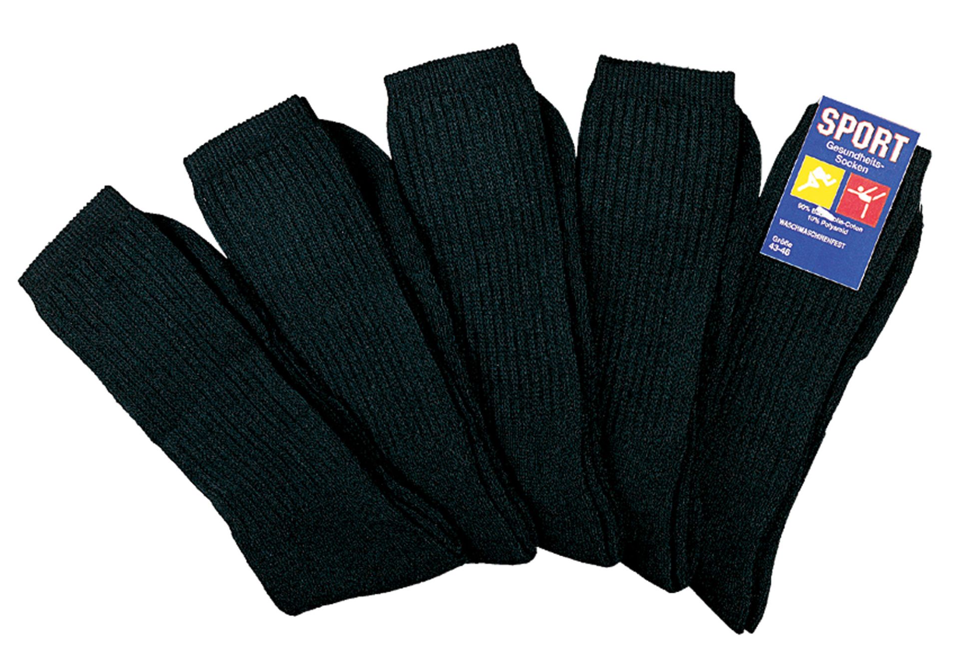 Schwarze Tennissocken im Zehnerpack