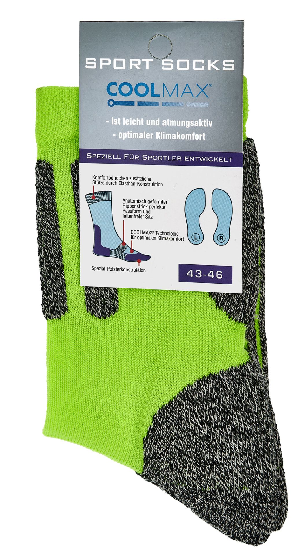 Neon-Grüne Trekkingsocken