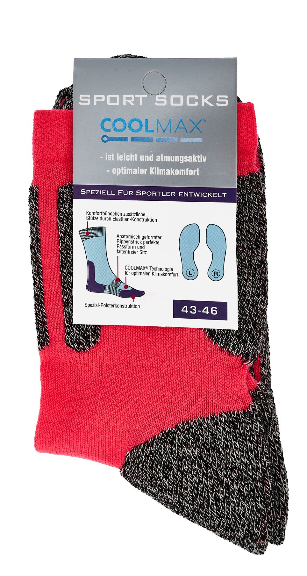 Neon-Pinke Trekkingsocken