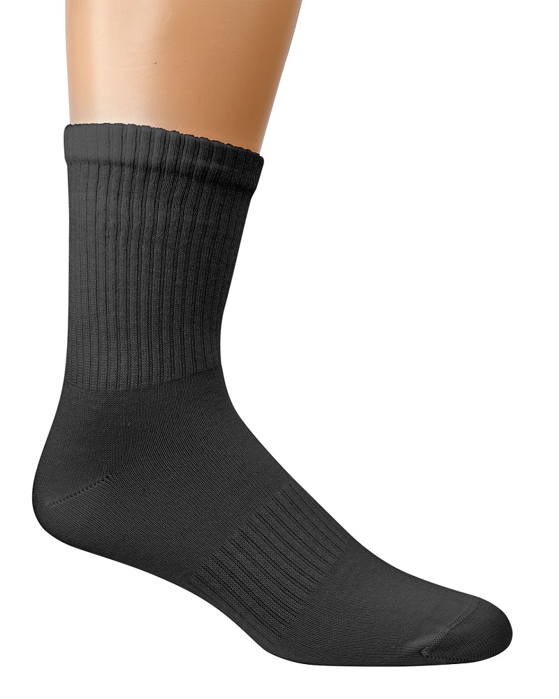 Bambus Crew Socks Schwarz Uni