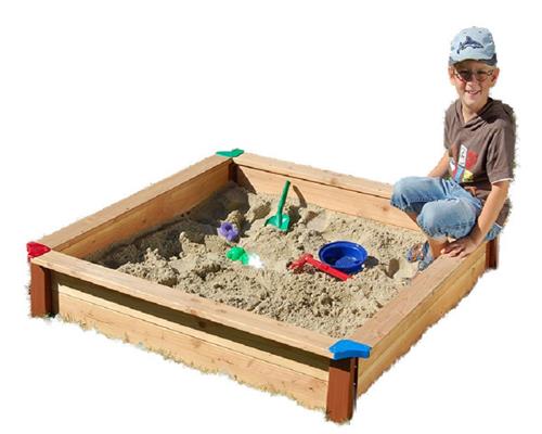 Gaspo Holz Sandkasten Spielkiste Sandkisten Sandbox 115x115 cm Made in AT 31058