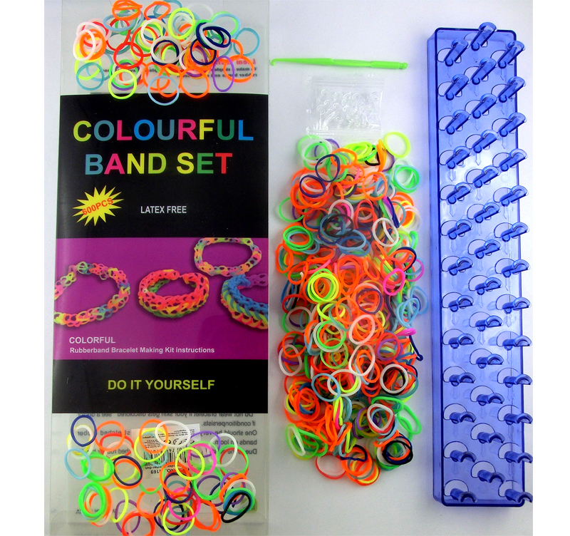 Loom Bands Starter Set Bandz colorful DIY 600 Gummibänder Webrahmen Bänder Haken