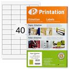 Printation 48,5 x 25,4 mm Etiketten weiß  4000 Aufkleber 48,5x25,4 A4