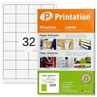 Printation 48,3 x 33,8 mm Etiketten weiß  3200 Aufkleber 48,3x33,8 A4