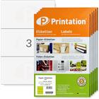 Printation 210 x 99 mm Klebe Etiketten weiß  1500 Aufkleber 210x99 A4 500