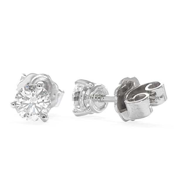 Brilliant diamond stud earrings 750 white gold 18 carat gold 0.70 ct F/IF solitaire