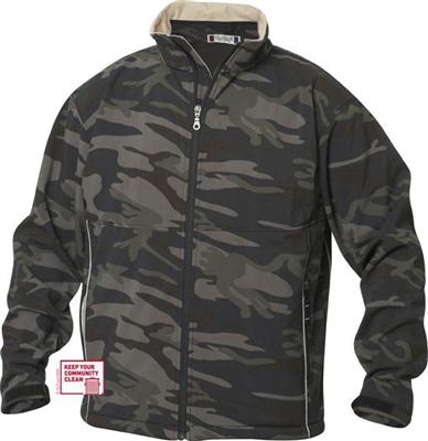 Herren Softshell Jacke m Stehkragen u. Reflektorstreifen Atmungsaktiv