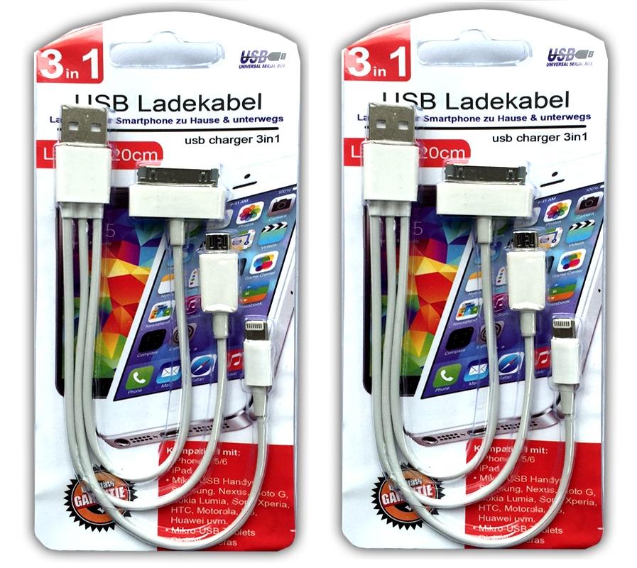 2x 3 in 1 USB Ladekabel | 2er_USB_Ladekabel