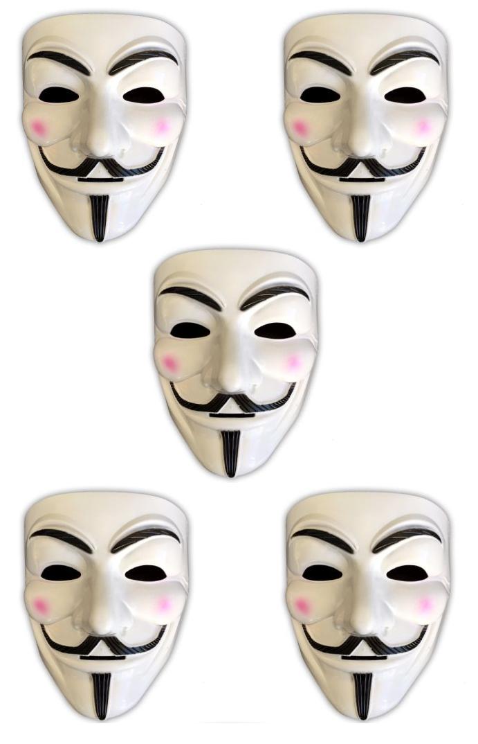5x V wie Vendetta Maske | 5er_Vendetta_weiß