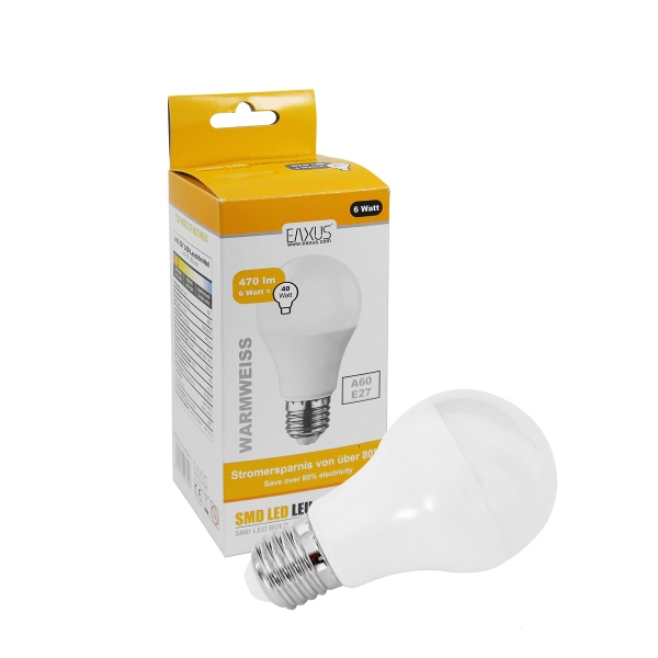 E27 LED Lampe Glühbirnen 2835SMD, 6kWh/1000h, 470 Lumen, warmweiß | E27_bulb
