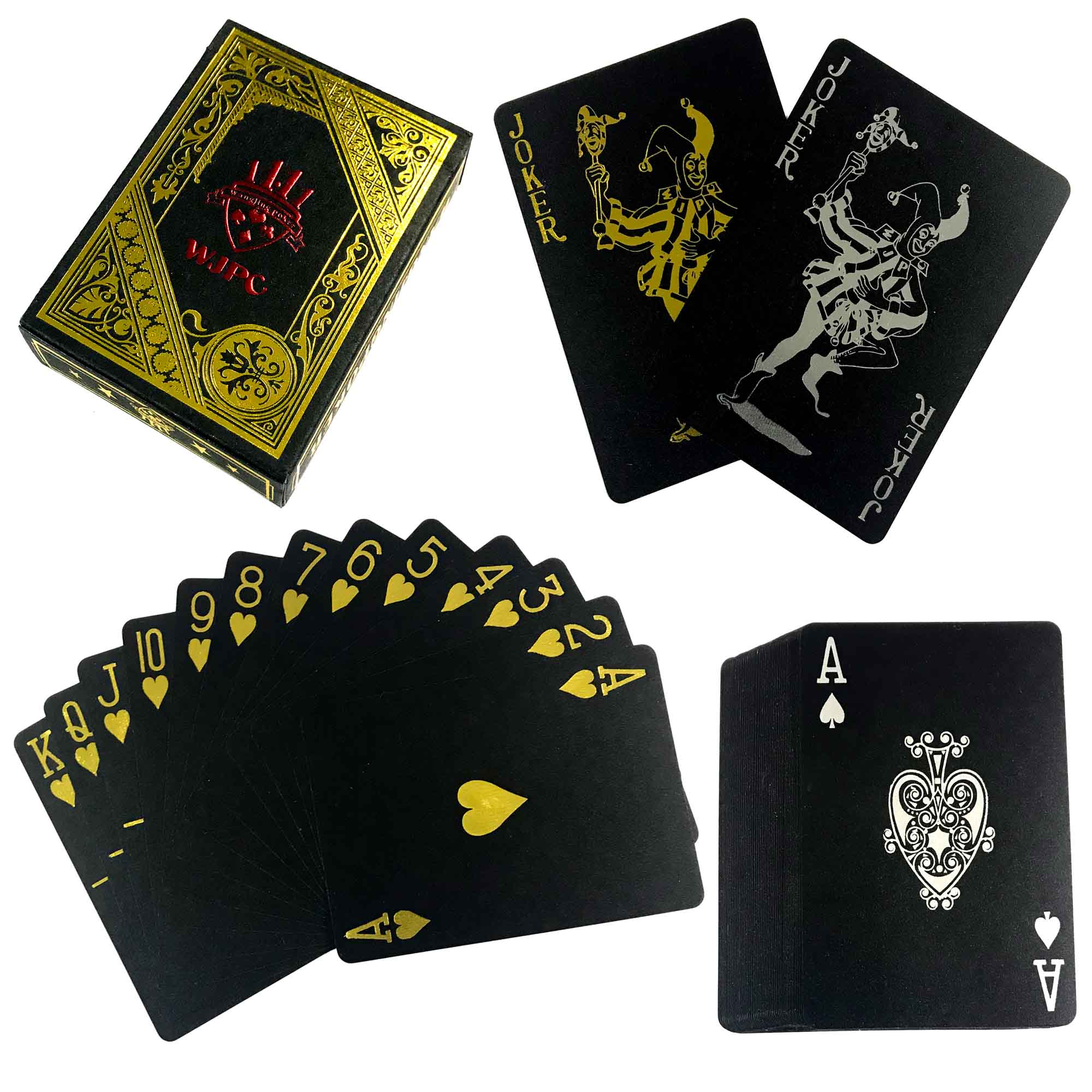 54 Plastik Spielkarten Schwarz Wasserdicht | Pokerkarten  | Karten_schwarz