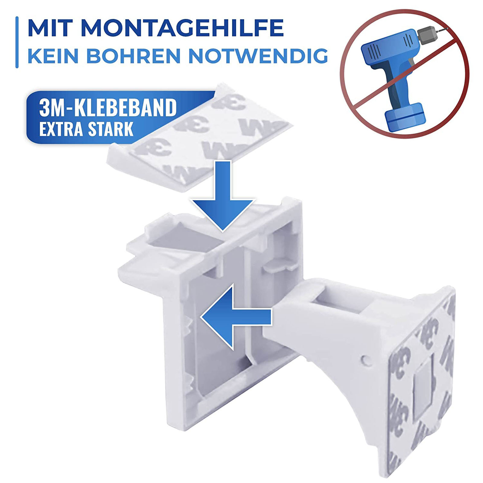 8 Stück Kindersicherung Schrank & Schublade | Verstellbar Ohne Bohren | Mit 3M Klebepad | Baby Sicherheit