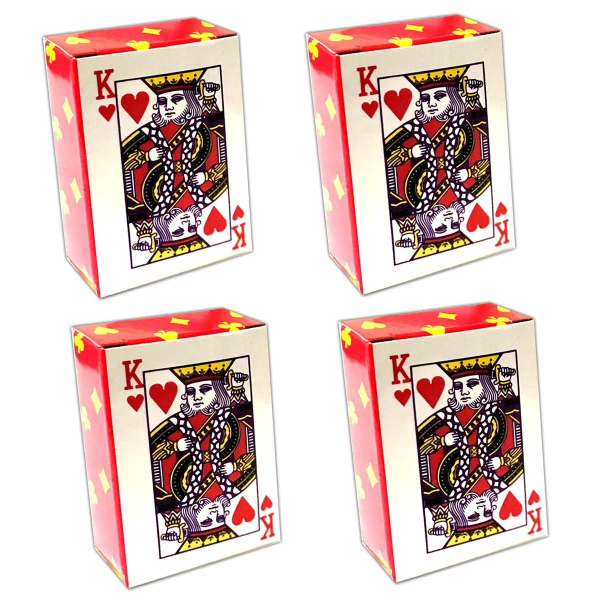 4 x 54 Mini Spielkarten aus Papier |Miniatur Pokerkarten  | 4er_Mini_Karten