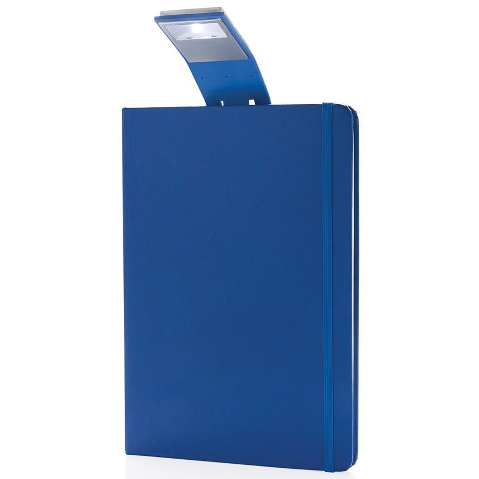 Notizbuch Blau A5 mit LED Lesezeichen 160 cremeweiße Seiten Liniert | Notizblock_blau
