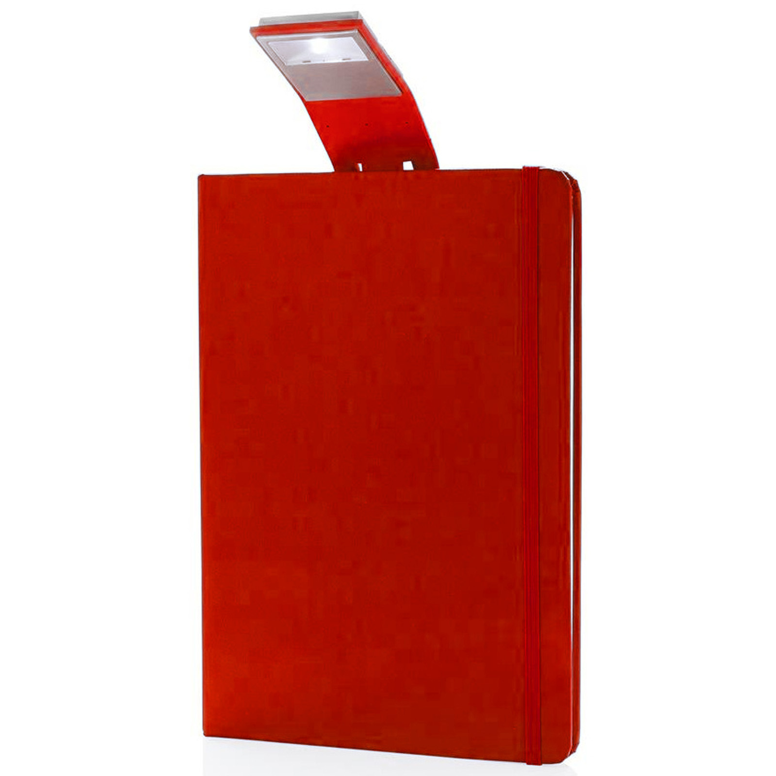 Notizbuch Rot A5 mit LED Lesezeichen 160 cremeweiße Seiten Liniert | Notizblock_rot