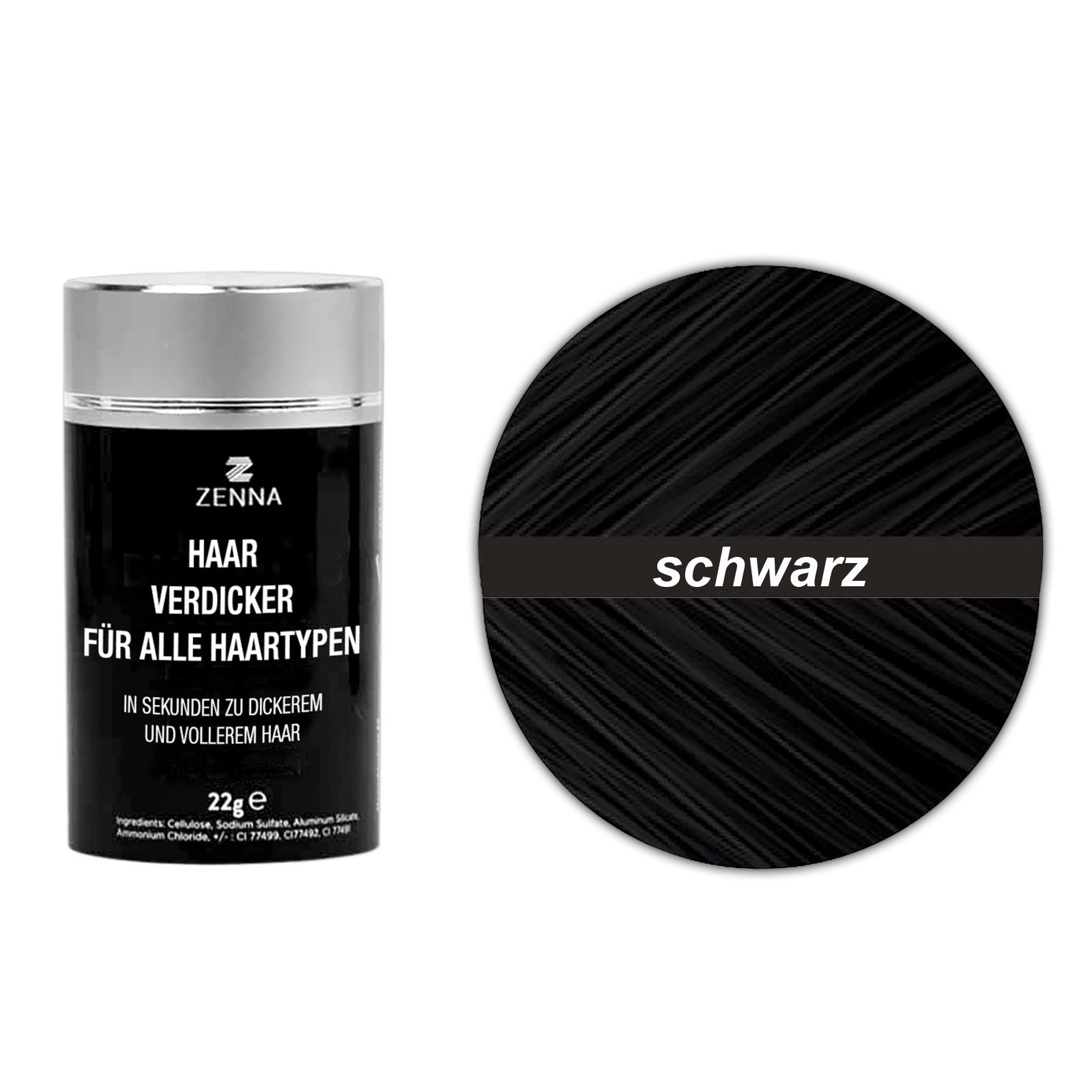 Premium Schütthaar 22g Streuhaar zur Haarverdichtung Schwarz | Schütthaar_Schwarz