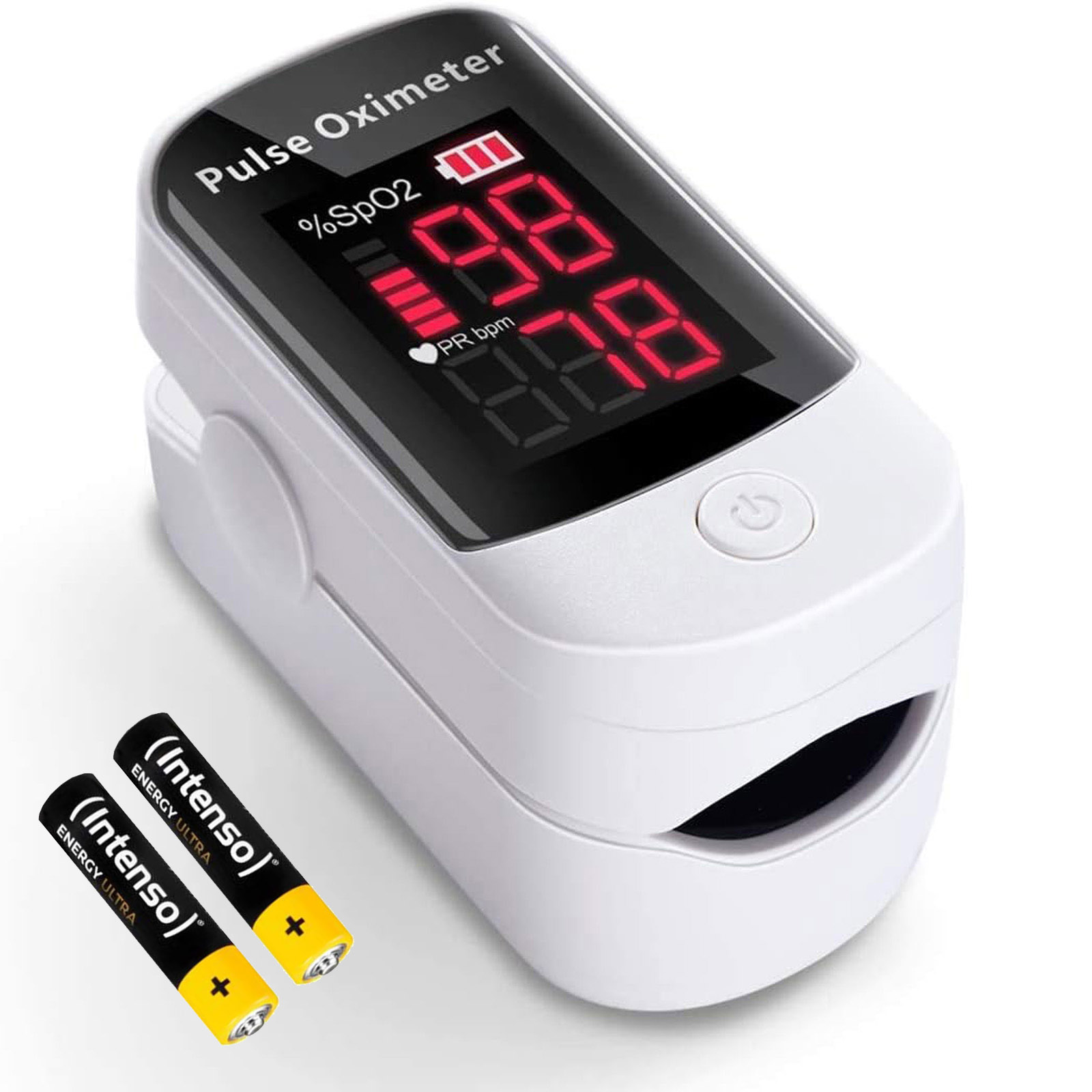 Finger Pulsoxymeter OLED Blut Sauerstoff SpO2 Messgerät | Oximeter_weiss