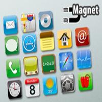 Originelle XL-Magnete im App-Design, 18 verschiedene Motive im Set | IM