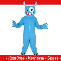 Monster Kostüm blau - Gr. M - L - (XL)