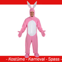 Hase rosa Kostüm - (offen) Gr. XL - XXL