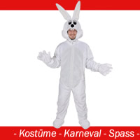 Hase weiss Plüsch Deluxe Kostüm - Gr. M - L - XL