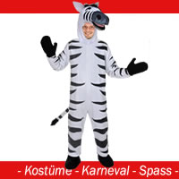 Zebra - Kostüm (offen) Gr. M - L - (XL)