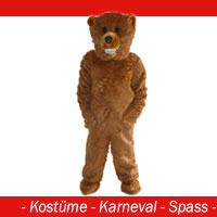 Braun Bär- FELL -Teddy  Bär Kostüm - M / L (XL)
