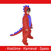NEU Dinosaurier/ Drache rot Fasching Karneval Kostüm Größe 110/116