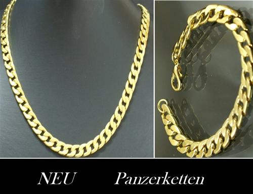 Neu Luxus Gold Panzer Halskette o. Panzer Armband o. Herren Schmuck